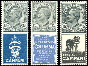 1924 - 15 cent. Bitter Campari, Columbia e ... 