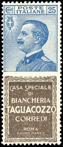 1924 - 25 cent. Tagliacozzo (8), nuovo, ... 