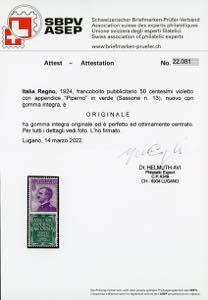 1924 - 50 cent. Piperno (13), ... 