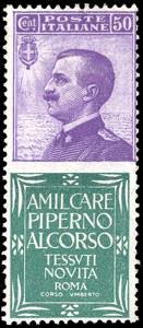 1924 - 50 cent. Piperno (13), buona ... 