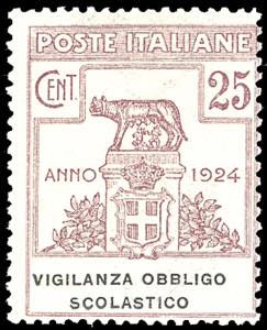 VIGILANZA OBBLIGO SCOLASTICO 1924 - 25 cent. ... 