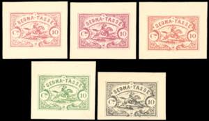 1864 - Saggi Hummel, 10 cent. Segnatasse, ... 