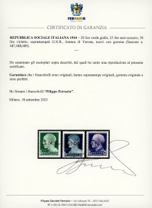 1944 - Soprastampati G.N.R., ... 