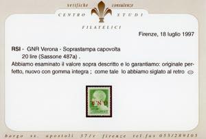 1944 - Soprastampati G.N.R. di ... 