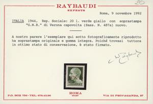 1944 - Soprastampati G.N.R., ... 