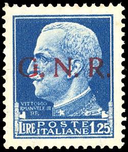 1943 - 1,25 lire, soprastampa G.N.R. di ... 