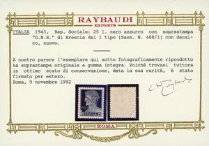 1943  - 25 lire, soprastampa ... 