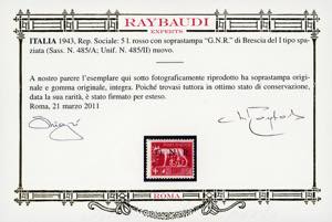 1943 - 5 cent., 2,55 lire e 5 ... 