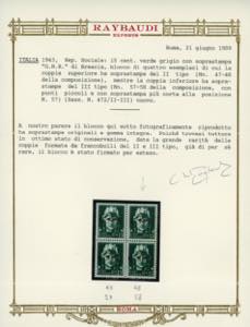 1943 - 15 cent., soprastampa ... 