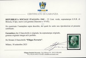 1943 - 25 cent., soprastampa ... 