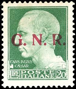 1943 - 20 lire, soprastampa G.N.R. di ... 