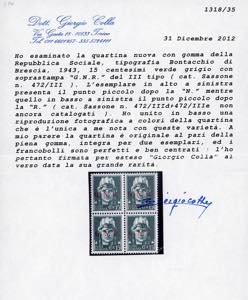 1943 - 15 cent., soprastampa ... 