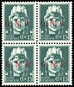 1943 - 15 cent., soprastampa G.N.R. di ... 