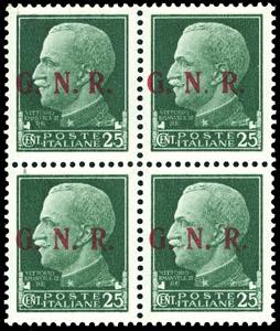 1943 - 25 cent., soprastampa G.N.R. di ... 