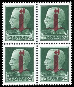 1944 - 25 cent. soprastampato fascio in ... 