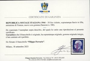 1944 - 50 lire soprastampato ... 