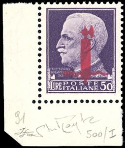 1944 - 50 lire, soprastampato fascio in ... 