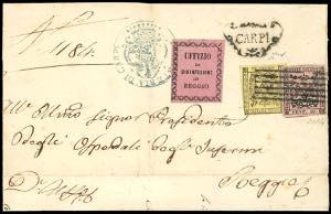 1855 - 10 cent. rosa chiaro e 15 cent. ... 