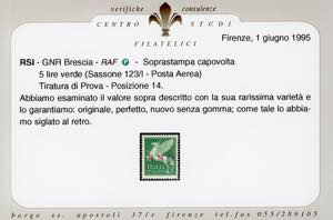 1943 - 5 lire, soprastampa G.N.R. ... 