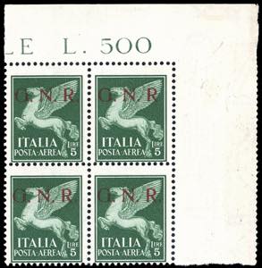 1943 - 5 lire soprastampa G.N.R. di Brescia, ... 