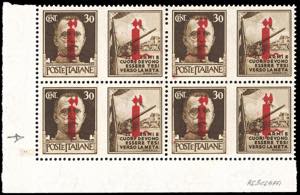 1944 - 30 cent. Esercito, soprastampa rossa, ... 