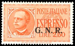 1943 - 2,50 lire, soprastampa G.N.R. di ... 