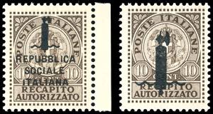 1944 - Soprastampati, non emessi, serie ... 