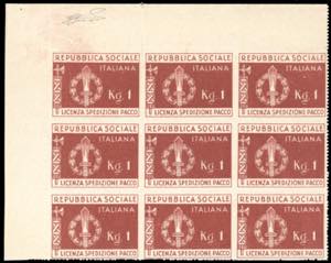 1944 - 1 kg. bruno rosso, etichetta di ... 