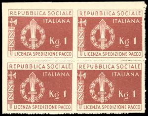 1944 - 1 kg. bruno rosso, etichetta di ... 