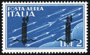 POSTA AEREA 1944 - 2 lire azzurro, ... 