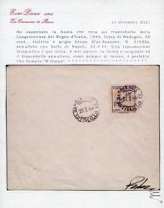 1944 - 50 cent. violetto e grigio ... 