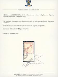 1944 - 50 cent. rosso e bistro ... 