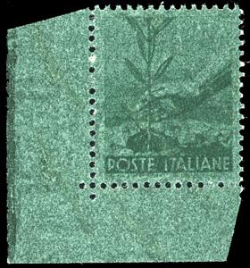 1945 - 1 lira Democratica, inchiostrazione ... 