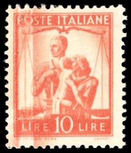 1947 - 10 lire arancio Democratica, stampa ... 