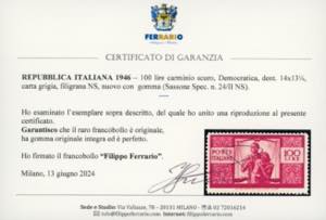 1946 - 100 lire Democratica, I ... 