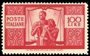 1946 - 100 lire Democratica, I lastra, dent. ... 