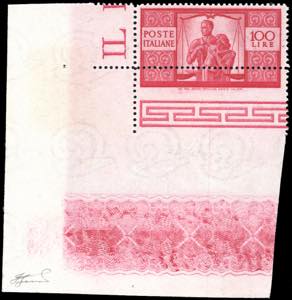 1946 - 100 lire Democratica, I lastra, dent. ... 