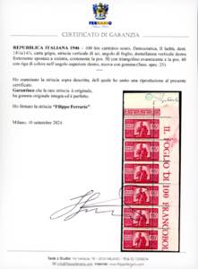1946 - 100 lire Democratica, II ... 