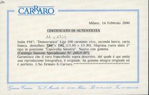 1946 - 100 lire Democratica, II ... 