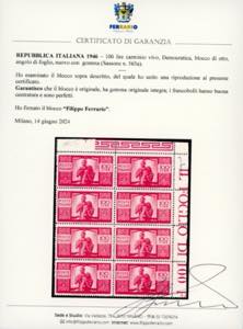 1947 - 100 lire carminio vivo ... 