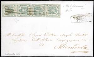 1859 - 5 cent. verde smeraldo (12a), due ... 