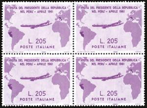 1961 - 205 lire Gronchi rosa (921), blocco ... 
