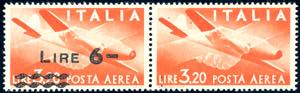 1947 - 6 lire su 3,20 lire Democratica, ... 