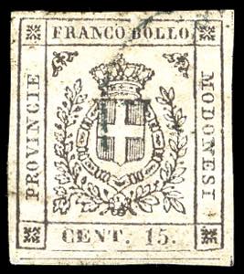 1859 - 15 cent. bruno (13), usato, perfetto. ... 