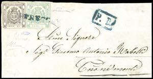 1859 - 5 cent. verde, 15 cent. bruno ... 