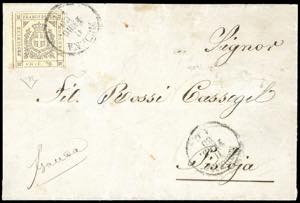 1860 - 20 cent. lilla grigio chiaro, margine ... 