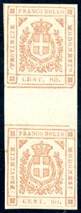 1859 - 80 cent. bistro arancio, coppia ... 