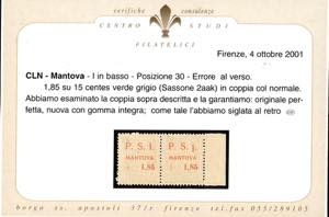 MANTOVA 1945 - 1,85 lire + 15 ... 