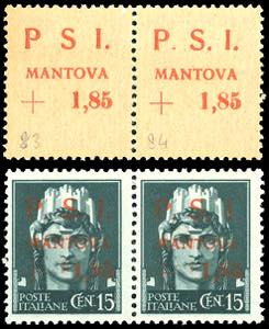 MANTOVA 1945 - 1,85 lire + 15 cent., ... 