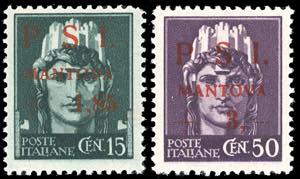 MANTOVA 1945 - 1,85 lire su 15 cent. e 3 ... 